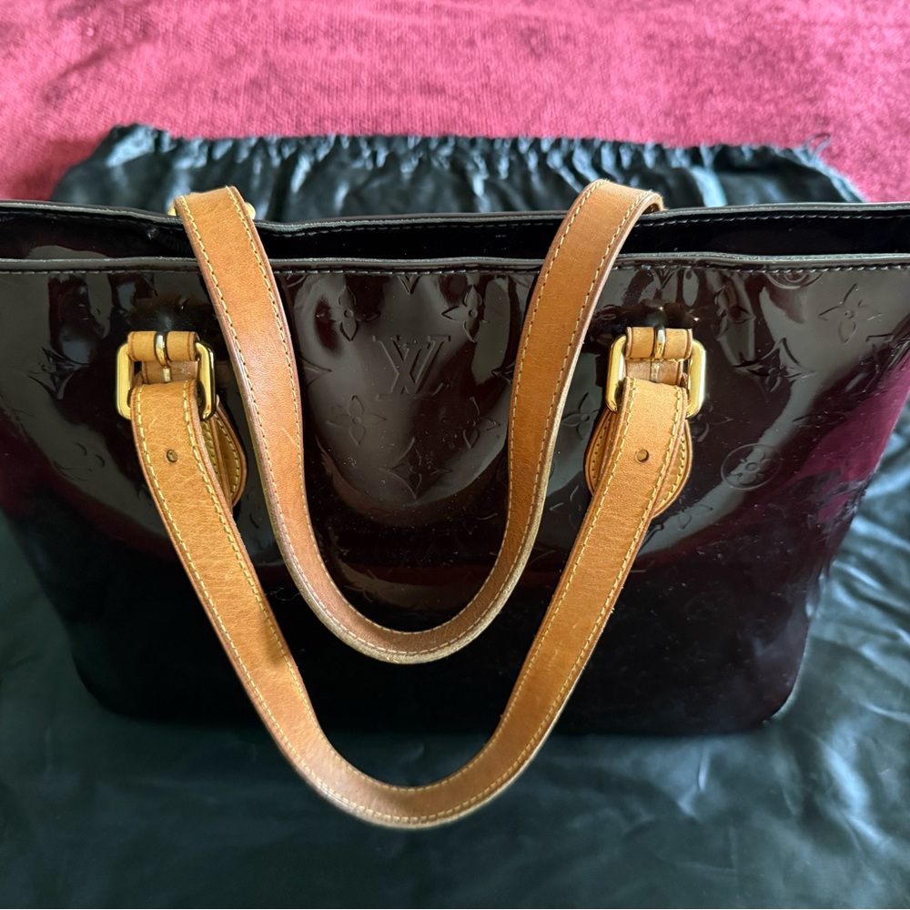 Louis Vuitton Brown and Tan Tote Bag with Sturdy Handles and Spacious Design